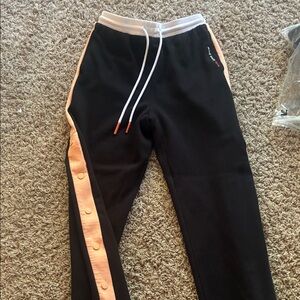 Women’s Black and Peach Track Pants